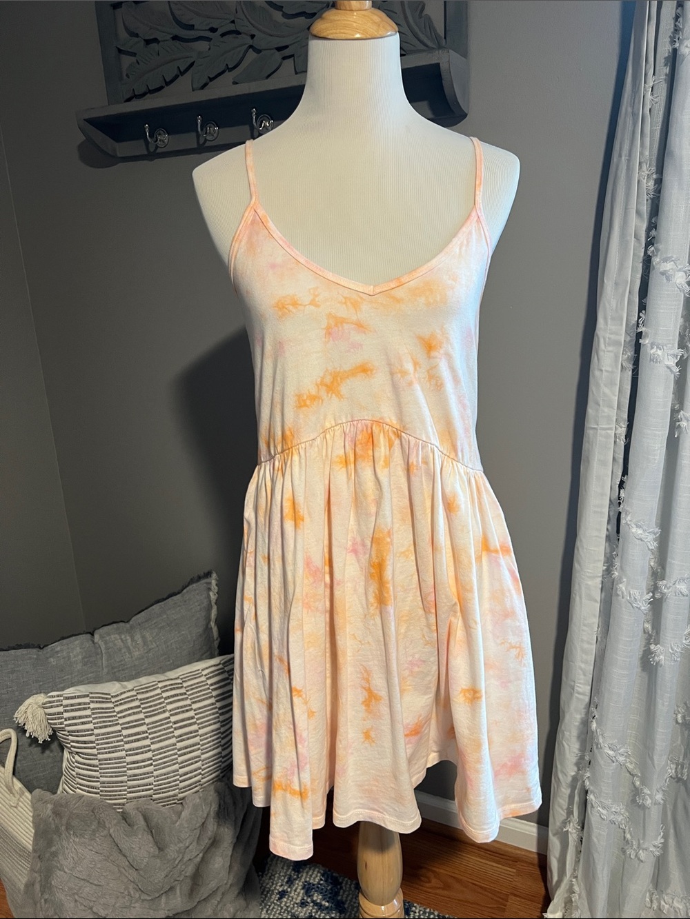 Z Supply Women’s Tie-Dye Dress - Peach & Pink Size Medium